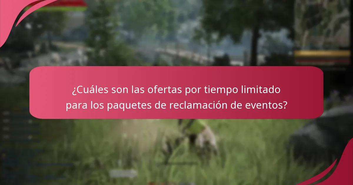¿Qué eventos estacionales están asociados con los paquetes de reclamación de eventos?