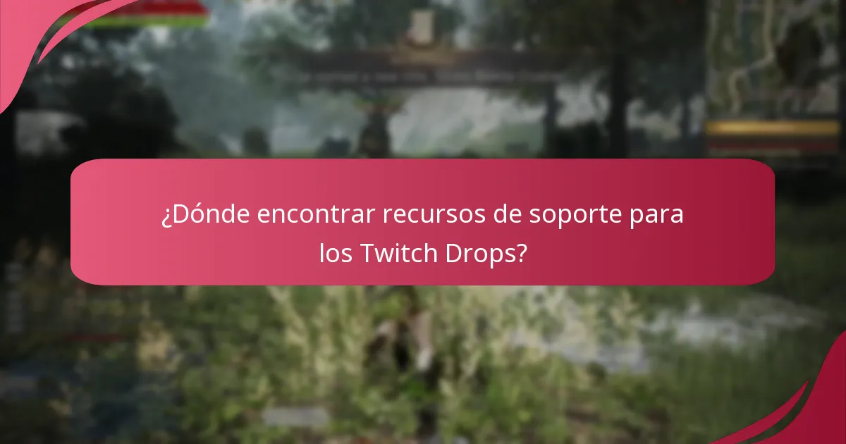 ¿Dónde encontrar recursos de soporte para los Twitch Drops?
